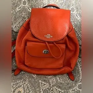 Authentic Coach Mini Billie Backpack Orange COACH Bright Mandarin Leather Amelia Convertible Women main image 4